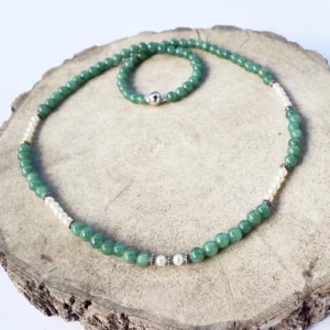 Collier en aventurine et perles