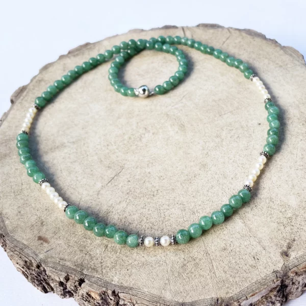Collier en aventurine et perles – Image 2