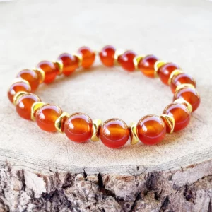Bracelet Cornaline et Hématite or