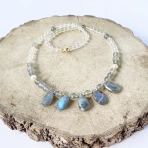 Collier Labradorite et Perles