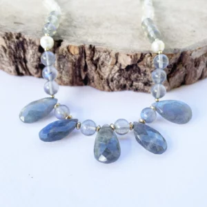 Collier Labradorite et Perles