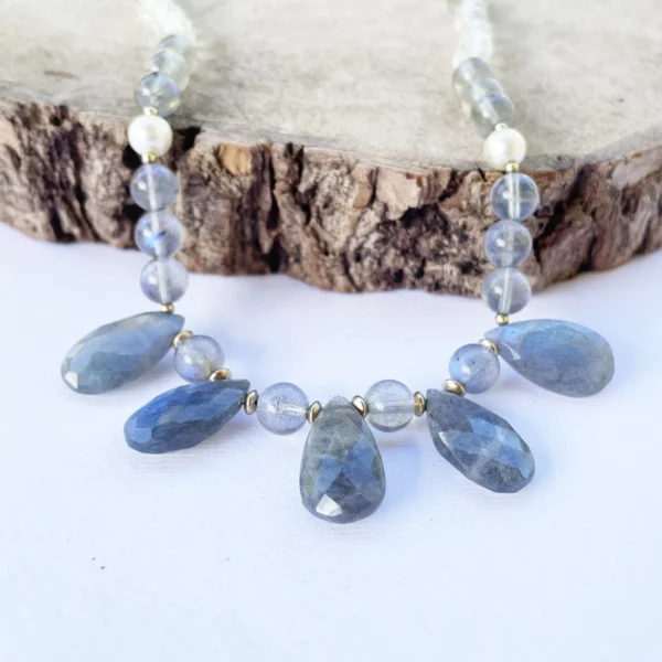 Collier Labradorite et Perles