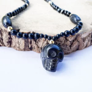 Collier Skull Agate