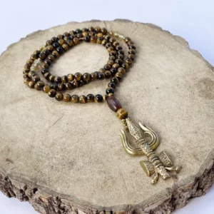 Collier Oeil de Tigre Trishul