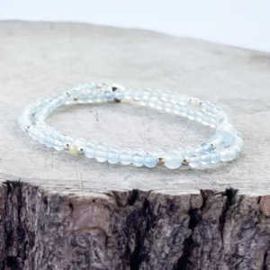 Bracelet double en Aigue Marine