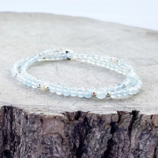 Bracelet double en Aigue Marine