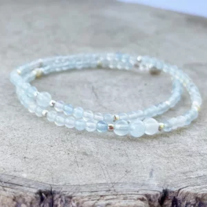 Bracelet double en Aigue Marine