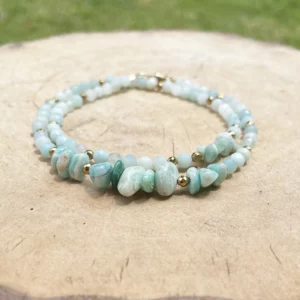 Bracelet double en Amazonite