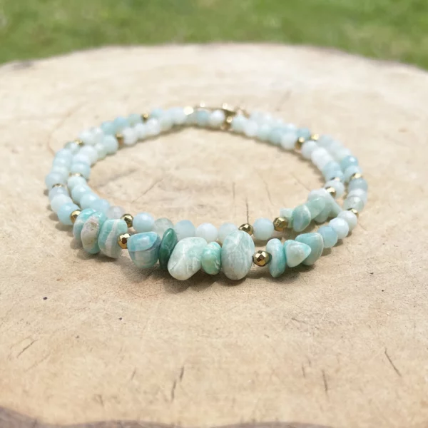 Bracelet double en Amazonite