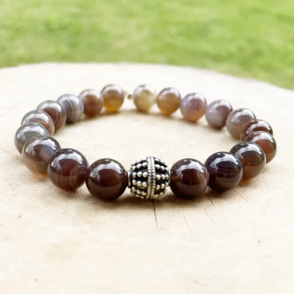 Bracelet Agate du Botswana et Argent