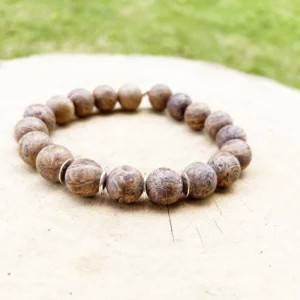 Bracelet Jaspe Peau de Serpent Mat et Argent
