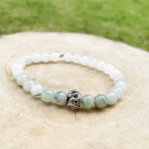 Bracelet Jade vert et Argent Dragon