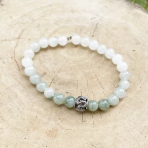 Bracelet Jade vert et Argent Dragon