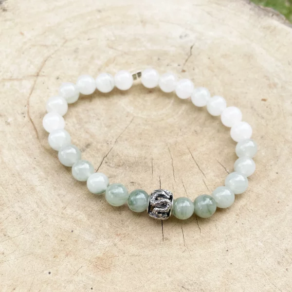 Bracelet Jade vert et Argent Dragon – Image 2
