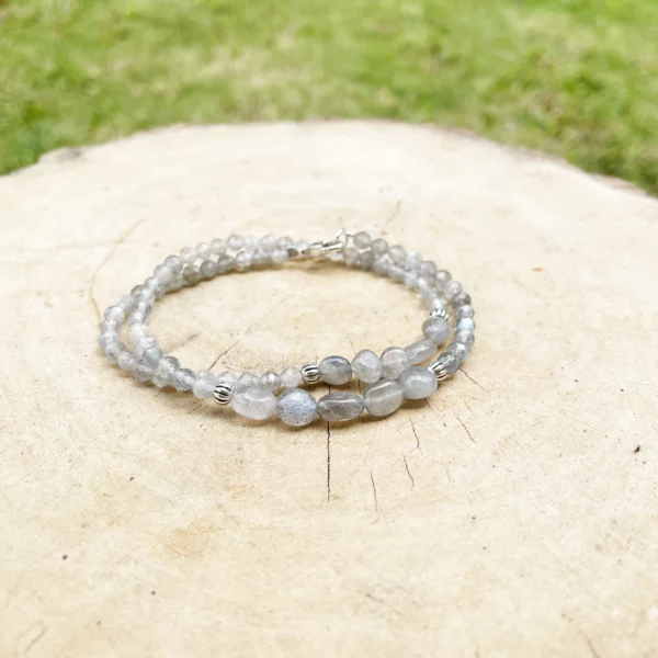 Bracelet Double Labradorite et Hématite – Image 3
