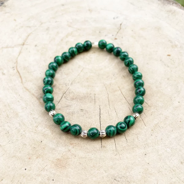 Bracelet Malachite et Argent – Image 2