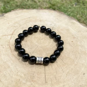 Bracelet obsidienne mantra Tibet