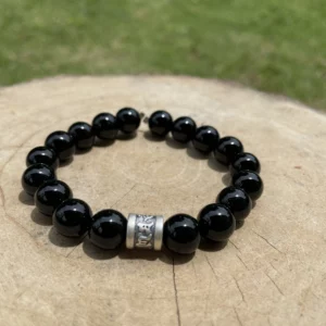 Bracelet obsidienne mantra Tibet