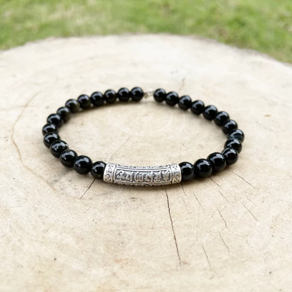 Bracelet Obsidienne Cartouche Tibetain