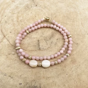 Bracelet Double Opale Rose