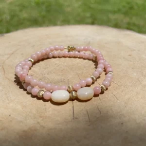 Bracelet Double Opale Rose