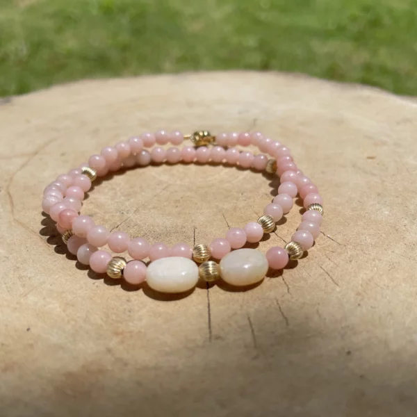 Bracelet Double Opale Rose