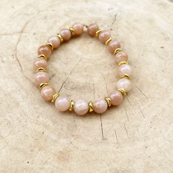 Bracelet Pierre de Soleil Hematite Or – Image 2