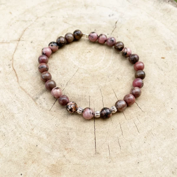 Bracelet en Rhodonite et Argent – Image 2