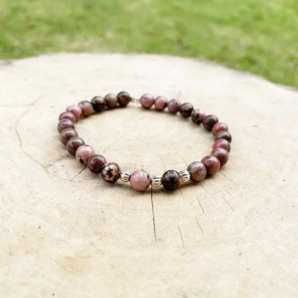 Bracelet en Rhodonite et Argent