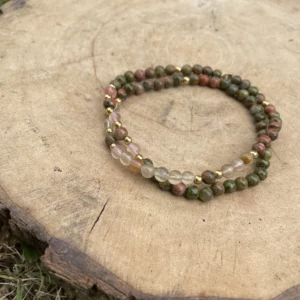 Bracelet Double Unakite Tourmaline
