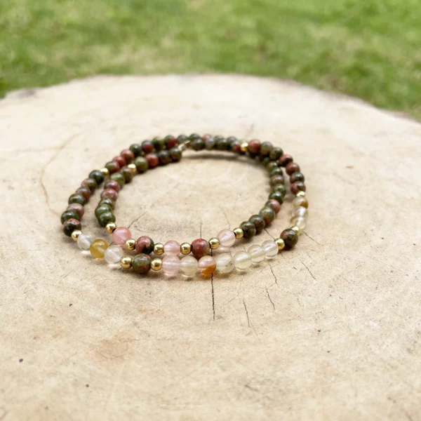 Bracelet Double Unakite Tourmaline – Image 3
